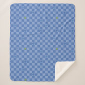 Blumen Karomuster Nr. 01 - Hellblau Sherpadecke (Vorderseite)