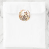 Blumen-Kätzchen-Aufkleberbogen Runder Aufkleber (Tasche)