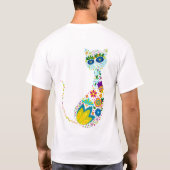 Blumen-Katze T-Shirt (Rückseite)