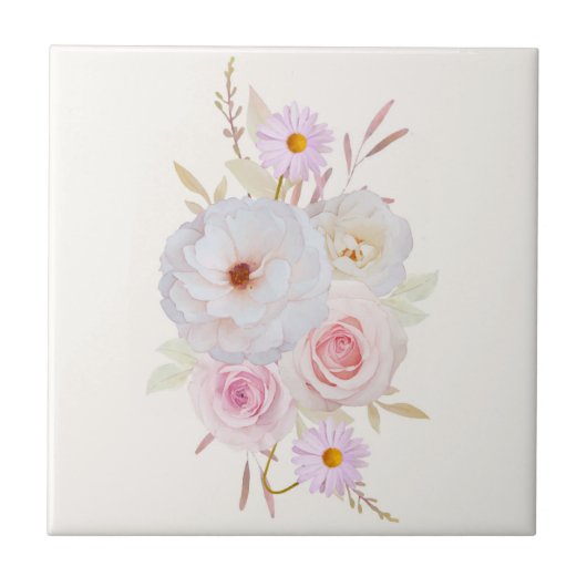 Blumen-Keramikfliese Fliese (Vorderseite)