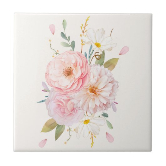 Blumen-Keramikfliese Fliese (Vorderseite)