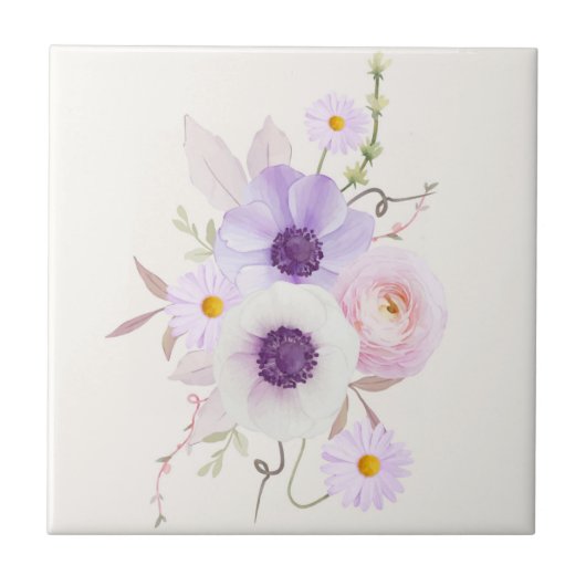 Blumen-Keramikfliese Fliese (Vorderseite)