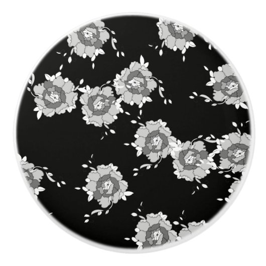 Blumen Keramikknauf (Vorderseite)