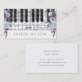 Blumen Keyboard-Musiklehrer Visitenkarte (Vorne/Hinten)