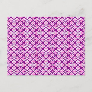 Blumen-Kimono-Druck, Orchideen-Pink und Lila Postkarte