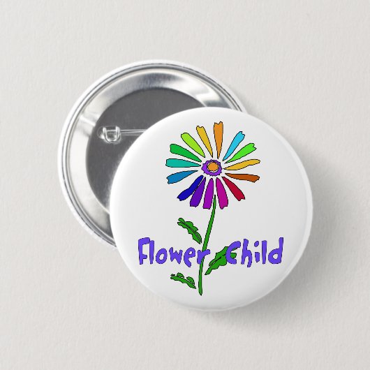 Blumen-Kind Button (Vorne & Hinten)