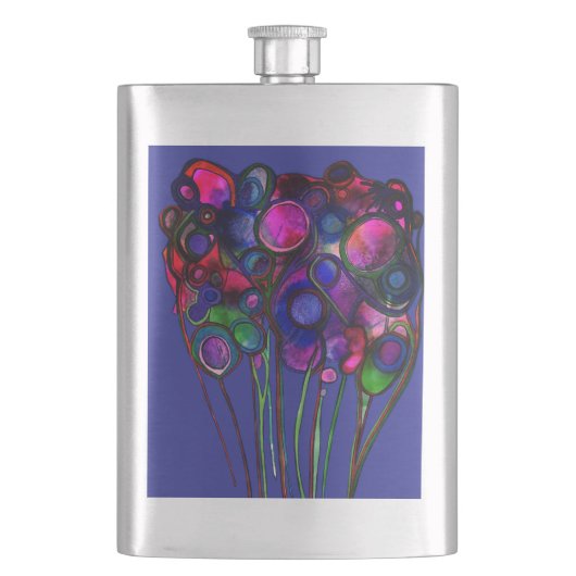Blumen Klassische Flasche Flachmann (Vorderseite)