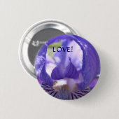 BLUMEN KNÖPFE LIEBE! Iris Blumen Knopf Geschenk Button (Vorne & Hinten)