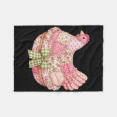 Blumen-Kokette-Schleife-Patchwork-Hühner-Hennen-Om Fleecedecke (Vorderseite (Horizontal))