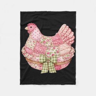 Blumen-Kokette-Schleife-Patchwork-Hühner-Hennen-Om Fleecedecke