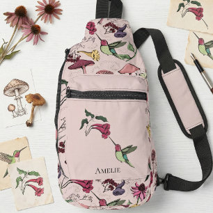 Blumen Kolibri Benutzername Rosa Modern Crossbody Bag