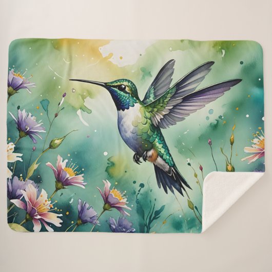 Blumen-Kolibri-Decke Sherpadecke (Vorderseite (Horizontal))
