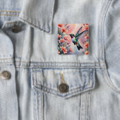 Blumen-Kolibri-Knopf Button (Beispiel)