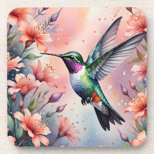 Blumen-Kolibri-Untersetzer Getränkeuntersetzer