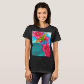 Blumen Kolibri Welle  T-Shirt (Vorne ganz)