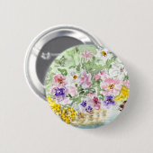 "Blumen-Korb-" Knopf Button (Vorne & Hinten)
