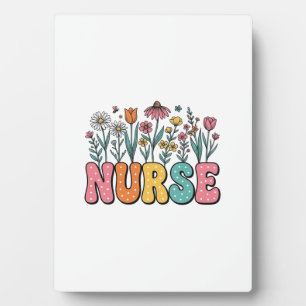 Blumen-Krankenschwester-Blasebuchstabe Vintage-Sti Fotoplatte