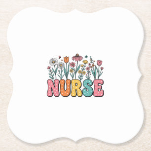 Blumen-Krankenschwester-Blasenbuchstabe Vintage-St Untersetzer