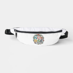 Blumen-Krankenschwester-Shirt-Design Vintage-Mediz Bauchtasche