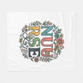 Blumen-Krankenschwester-Shirt-Design Vintage-Mediz Fleecedecke (Vorderseite (Horizontal))