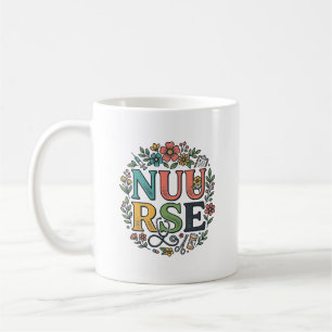 Blumen-Krankenschwester-Shirt-Design Vintage-Mediz Kaffeetasse