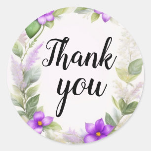 Blumen Kranz Aquarellzeichnung Runder Aufkleber