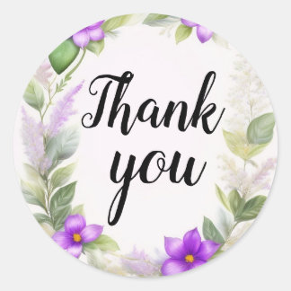 Blumen Kranz Aquarellzeichnung Runder Aufkleber
