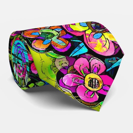 Blumen-Krawatte 2 Krawatte (Gerollt)