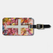 Blumen Kreuz Gepäckanhänger (Vorderseite horizontal)