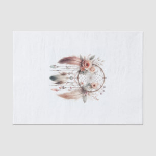 Blumen Kristall Feder Traumfänger Boho Seidenpapier