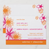 Blumen Kritzeleien • Save-the-Date Ankündigung (Vorne/Hinten)