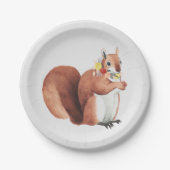 Blumen-Kronen-Förster-Eichhörnchen Pappteller (Vorderseite)