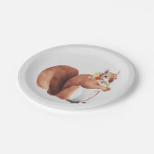 Blumen-Kronen-Förster-Eichhörnchen Pappteller (Schrägansicht)