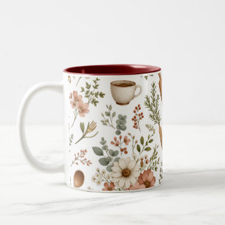 Blumen-Küchen-Akzent-Tasse Zweifarbige Tasse