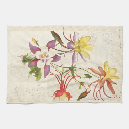 Blumen-Küchen-mit Blumentücher Columbines Geschirrtuch (Horizontal)