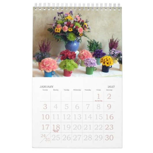 Blumen-Kunst 2012 Kalender (Jan 2027)