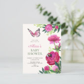 Blumen-Kunst-Babyshower Einladung (Stehend Vorderseite)