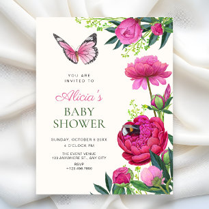 Blumen-Kunst-Babyshower Einladung