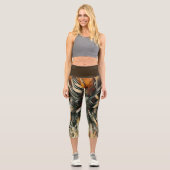 Blumen Kunst Capri Leggings (Vorderseite)