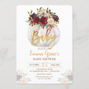 Blumen-Kürbis-Baby-Shower-Einladung Einladung
