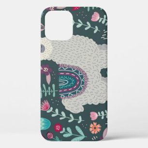 Blumen-Lama: Vintage handgezeichnete Doodles Case-Mate iPhone Hülle