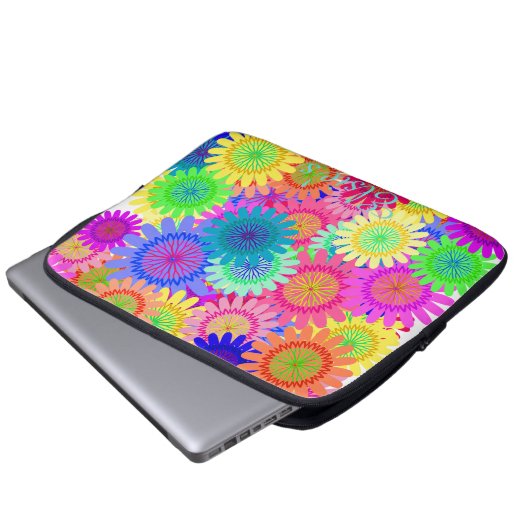 Blumen Laptopschutzhülle (Vorne Knopf)