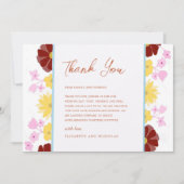 Blumen-Lebende einzigartige elegante Hochzeit Dankeskarte (Vorderseite)