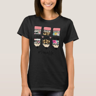 Blumen-Leopard Lehre Liebe Inspirieren Para Leben T-Shirt