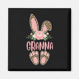 Blumen Leopard Oma Hase Frohe Ostern Frühling Magnet