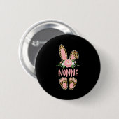 Blumen-Leoparden-Oma-Hase frohe Ostern Frühling Button (Vorne & Hinten)