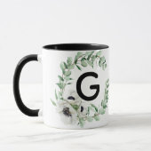 Blumen-Letter G Anfangsbuchstabe Kaffeetasse (Links)