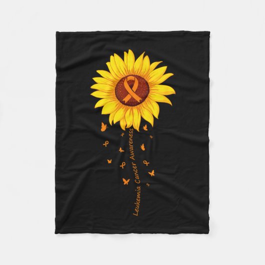 Blumen Leukämie-Bewusstsein Fleecedecke (Vorderseite)