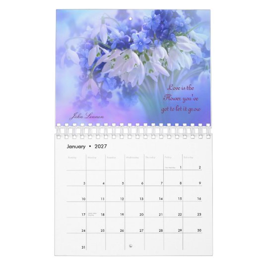 Blumen-Liebeszitate-Kalender Kalender (Jan 2027)