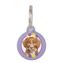 Blumen lila gelb | lila Hundemarke Haustiermarke